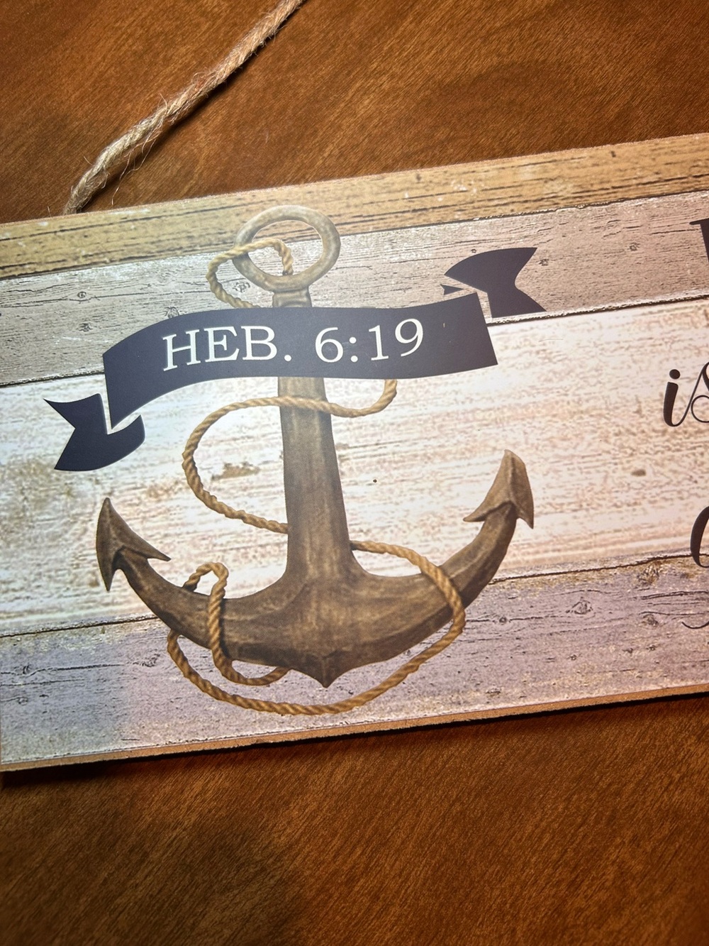 Hope Is An Anchor Wall Plaque - Nautical Wooden Sign - Picture 3 of 4